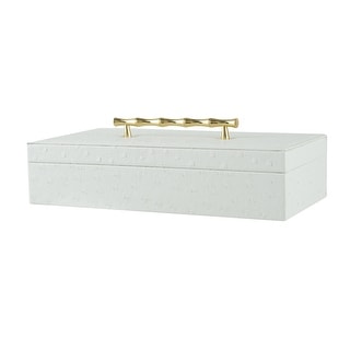 A&B Home Faux Leather Box - White/Gold