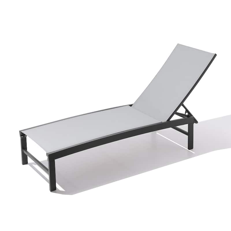 Pellebant Outdoor Aluminum Patio Chaise Lounge Chair Adjustable