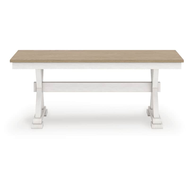 Signature Design by Ashley Westlinport Antique White/Brown 48" Dining Bench - 48"W x 16"D x 19"H