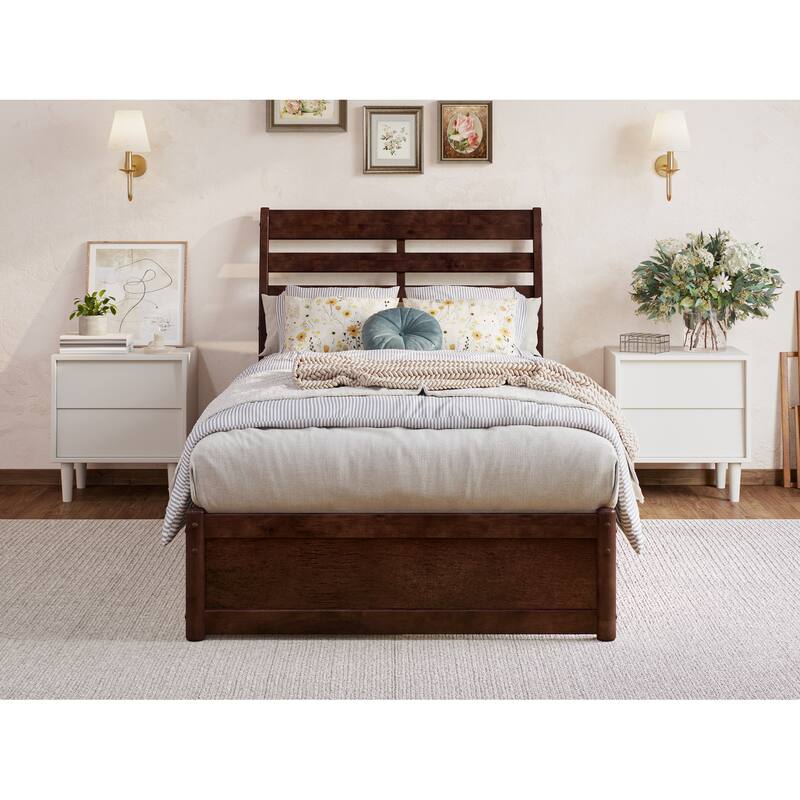 Emelie Platform Bed with Panel Footboard and Storage Drawers