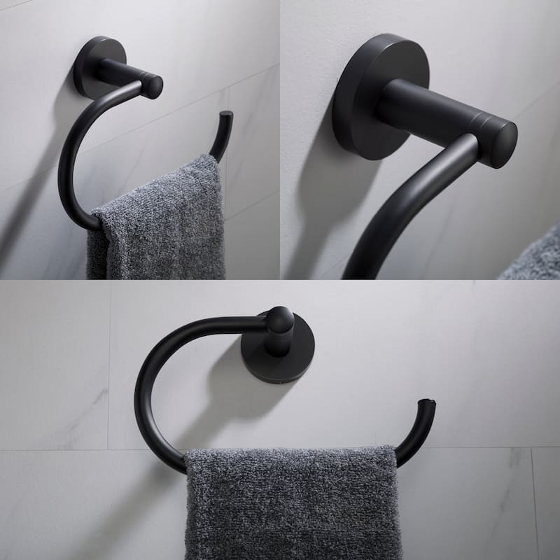 Kraus Elie 4-Piece Bathroom Package with 24" Towel Bar, Robe Hook,