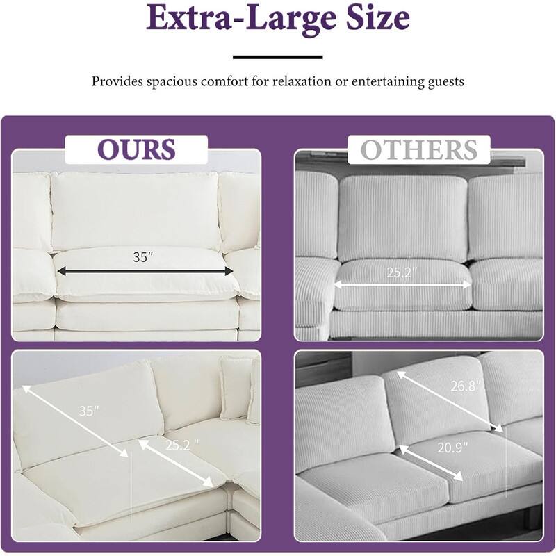 Modern Living Room Set, Upholstered Chenille Sofa with Pillows for Living Room, Chenille