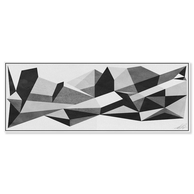 Geometric Panoramic Canvas by Art Remedy - White - 54" x 20"