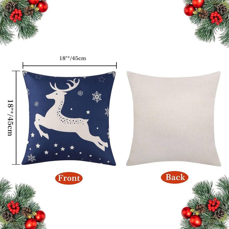 18x18 inch Xmas Winter Holiday Decorations Pillow Covers, Pillow Case