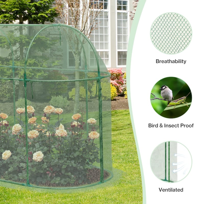 Aoodor 10'x3.3'x5' Crop Cage Plant Protection Netting Tent with Zipper