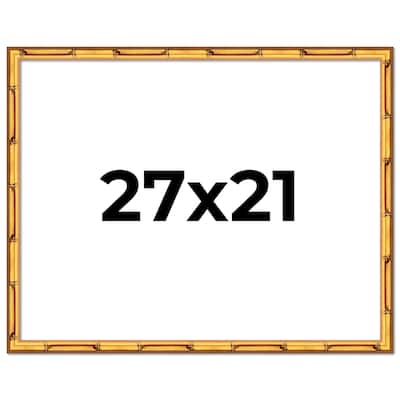 27x21 Frame Gold Bamboo Solid Wood Picture Frame | 1 Inch Moulding