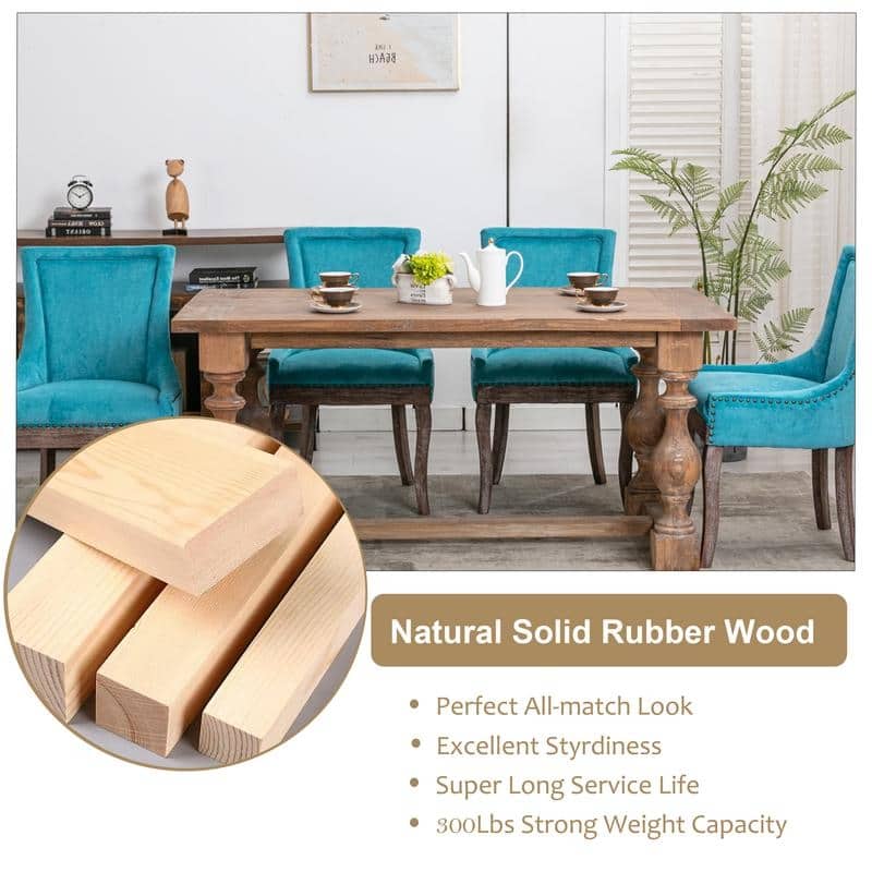 Thickened Side Dining Chair with Solid Wood Legs Set of 2