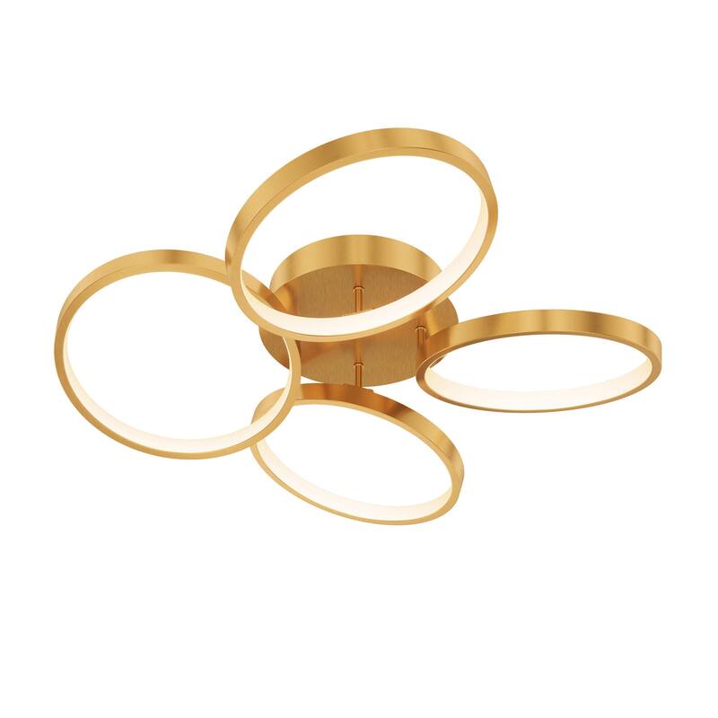 Hover 4 Ring 5CCT LED Flush Mount - 24 Inch - Gold