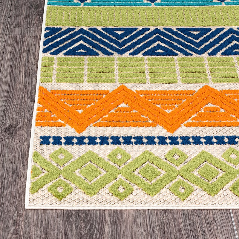Marbella Contemporary Boho Indoor/Outdoor Area Rug