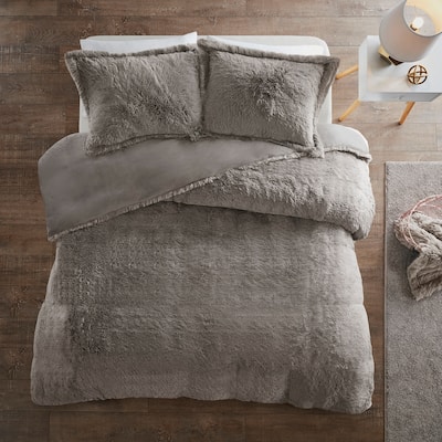 Leena Shaggy Fur Duvet Cover Set by Intelligent Designs