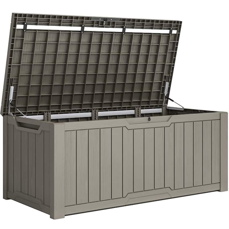 120 Gallons Large Resin Water Resistant Lockable Deck Box