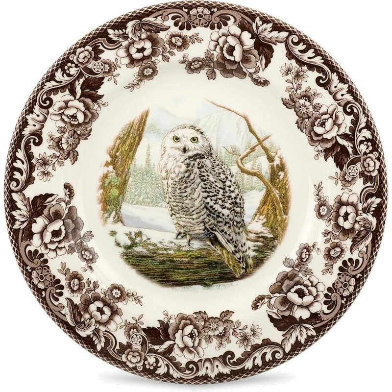 Spode Woodland Dinner Plate - Assorted Animals - 10.5 Inch - Snowy Owl