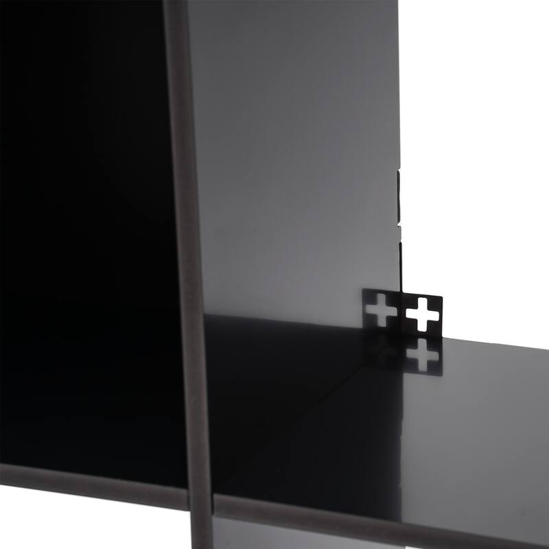 Modern PVC Board Bookcase with 9 Compartments Wall Mounted