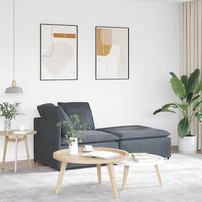 vidaXL Modular Sofa Dark Grey Velvet (100% polyester) Oversized Modular - 39.4 x 78.7 x 25.2 in