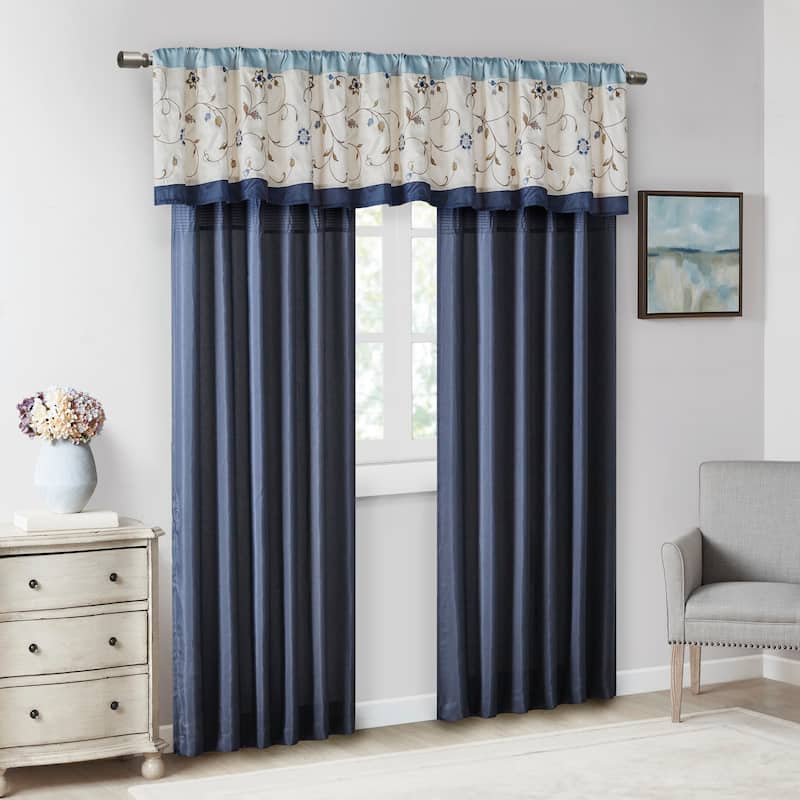 Madison Park Belle Embroidered Window Valance
