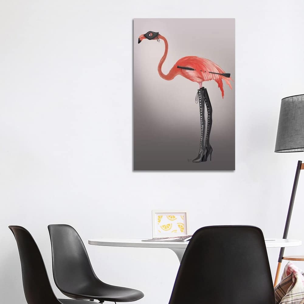 iCanvas "Flamingo with Kinky Boots" by Fab Funky Canvas Print