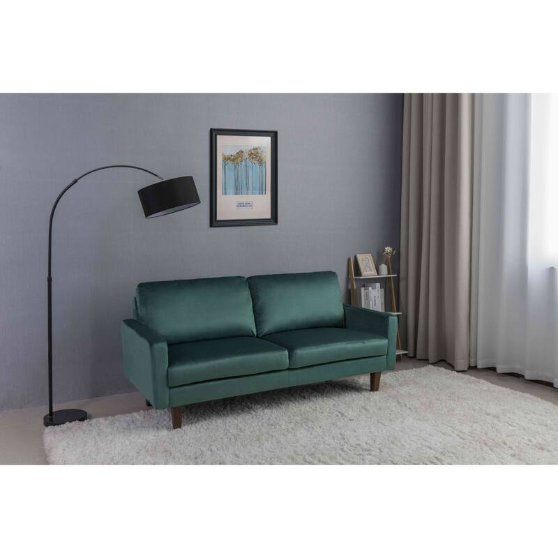 Velvet Square Arm Loveseat