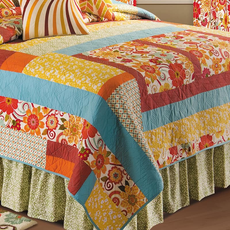 Indie Cotton Boho Pieced Quilt (Shams Not Included