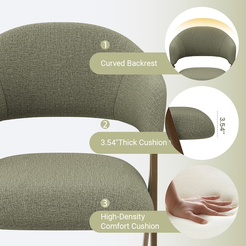 Modern Reclining Dining Chairs， 135° Back & 18.9" Wide Seat with Thick Cushion