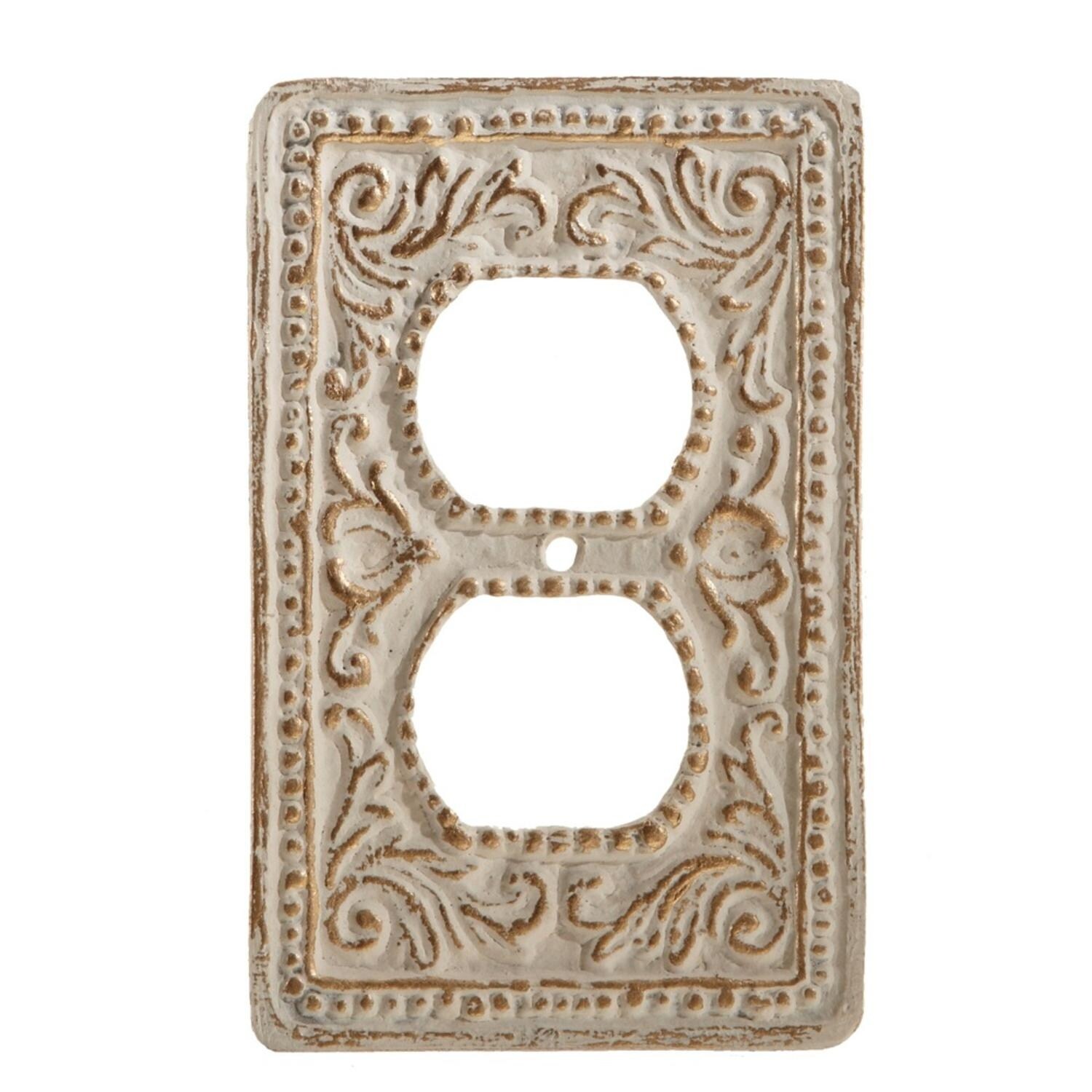 Shop Set Of 4 White With Gold Scroll Vintage Decorative Outlet