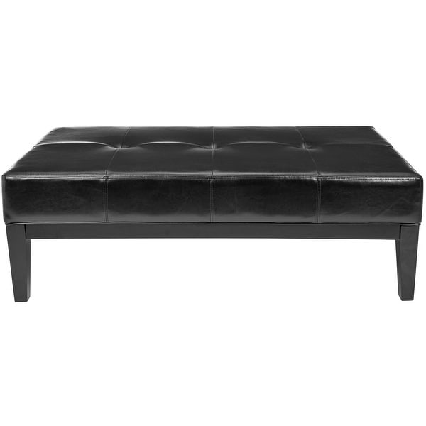 Black leather ottoman for hot sale sale
