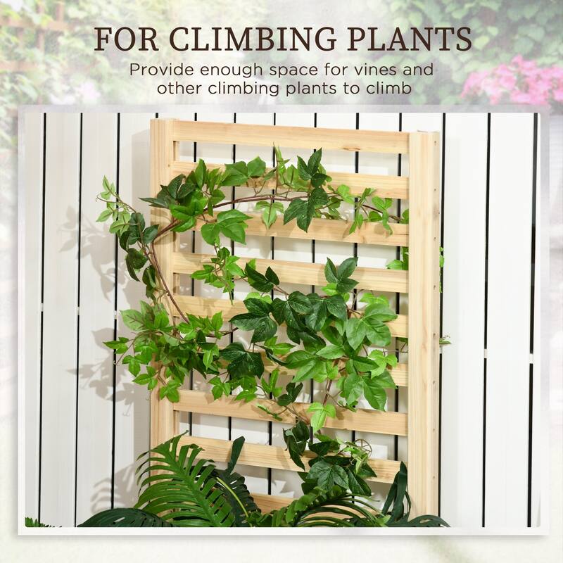 Outdoor Trellis Raised Lattice Planter Box for Flower, Vegetable, Herb