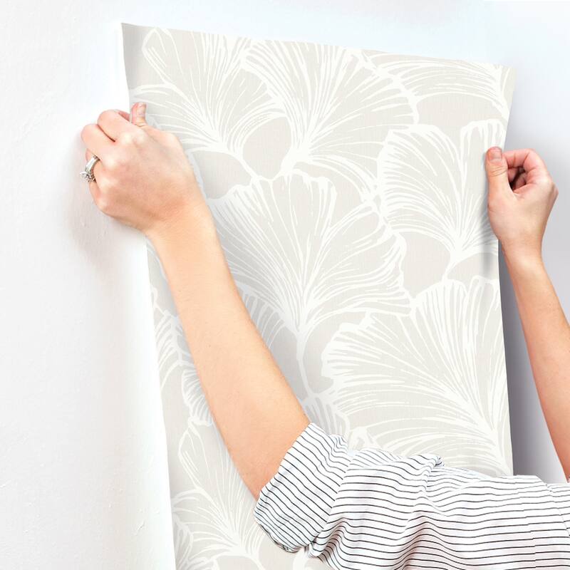 A-Street Prints Kyoto Dove Ginkgo Leaf Wallpaper