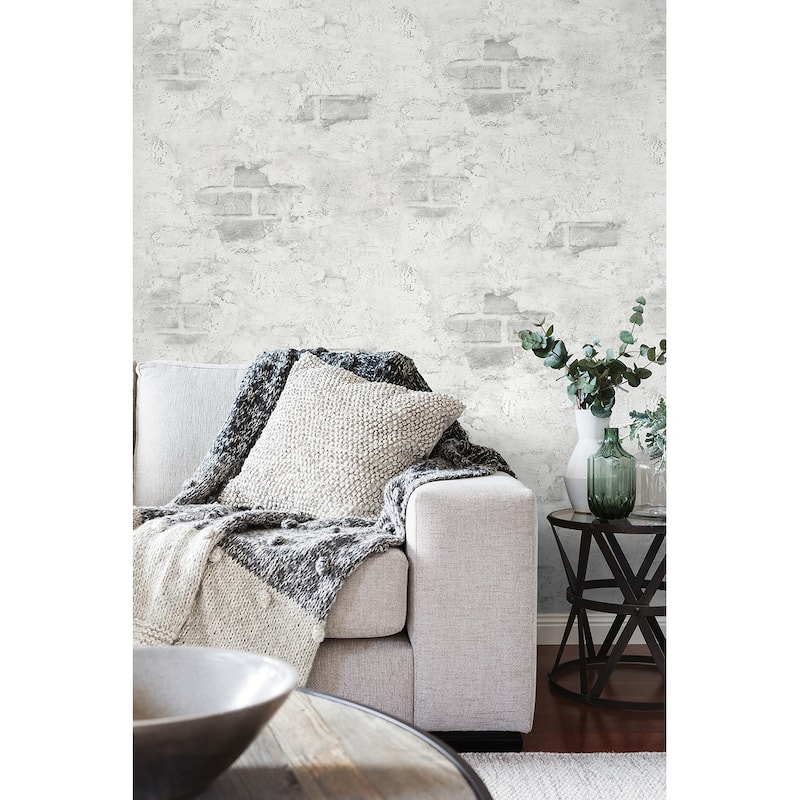 NextWall Stuccoed Brick Peel and Stick Wallpaper - 20.5 in. W x 18 ft. L