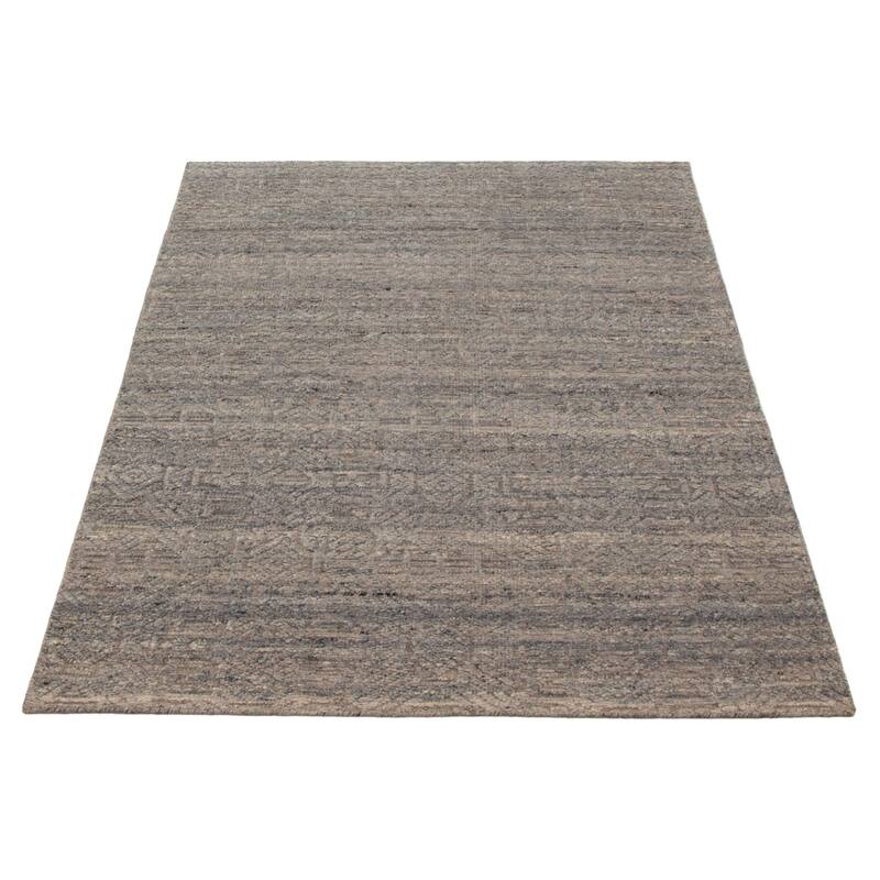 ECARPETGALLERY Hand-knotted Tangier Grey Wool Rug - 5'4 x 7'8