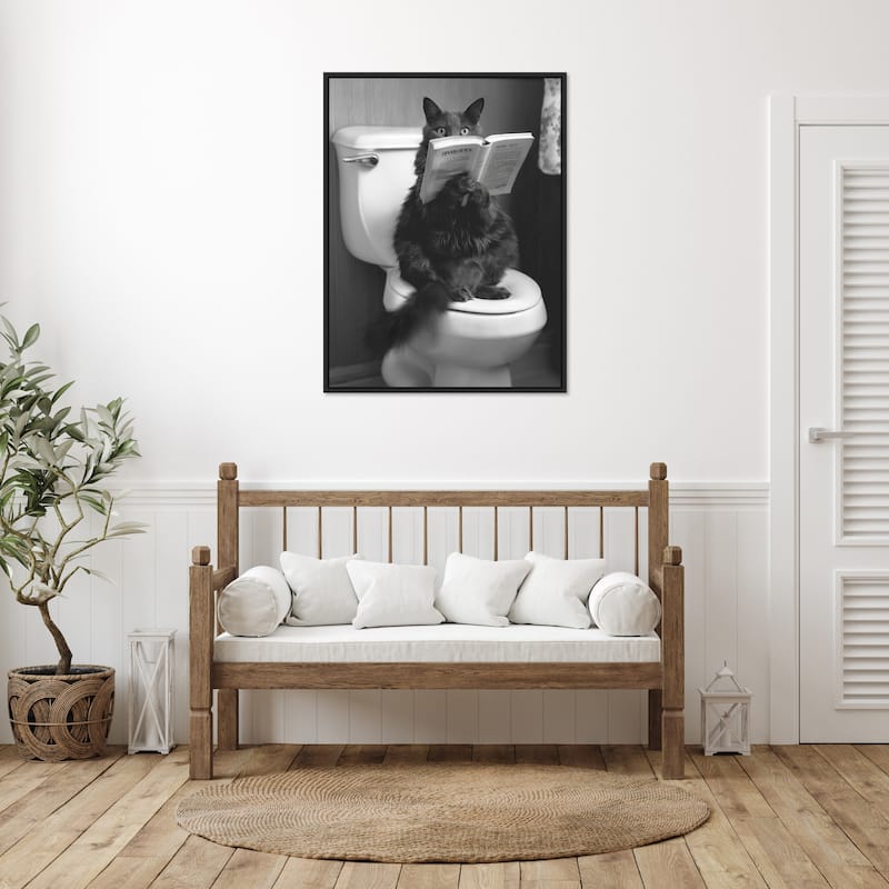 The Sin Queen Throne Room Cat by Niky Rahner Framed Canvas Wall Art
