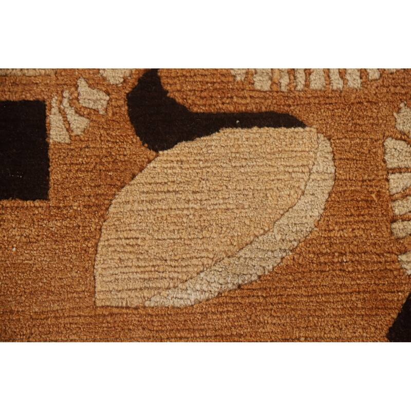 All-Over Nepalese Oriental Large Rug Hand-knotted Wool Carpet - 10'9" x 15'0"