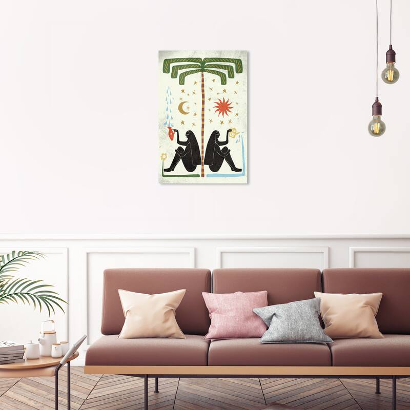 Wynwood Studio Canvas People and Portraits Rain Giving Receiving Green and Modern & Contemporary Wall Art Canvas Print - 30 x 20