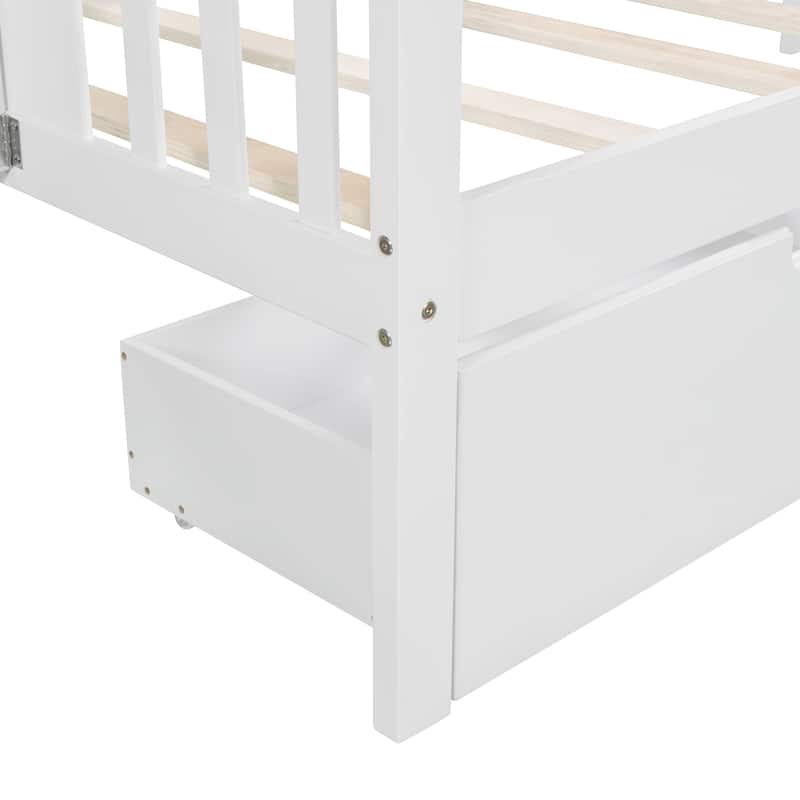 Daybed with 2 Drawers and Wood Slat Support
