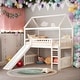 preview thumbnail 1 of 43, Contemporary Design Twin Loft House Bed with Slide, Ladder and Safety Guaranteed, Sturdy Construction & Unique Design White