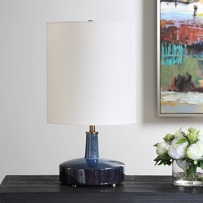Uttermost Abyss Blue Table Lamp - 22.5" H X 12" W X 12" D