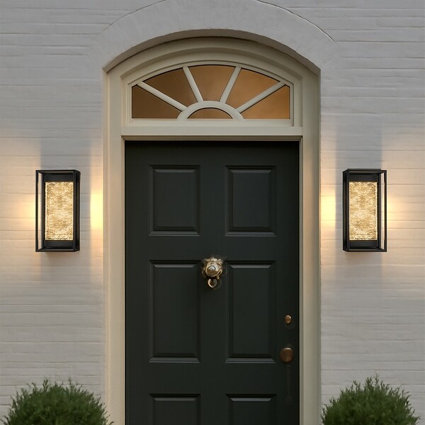 AloaDecor Modern Dusk to Dawn Sensor Matte Black LED Light Fixture
