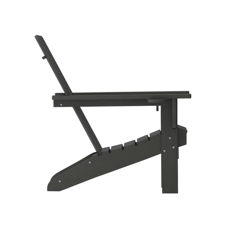 Commercial Grade All-Weather Adirondack Chair with Swiveling Cupholder