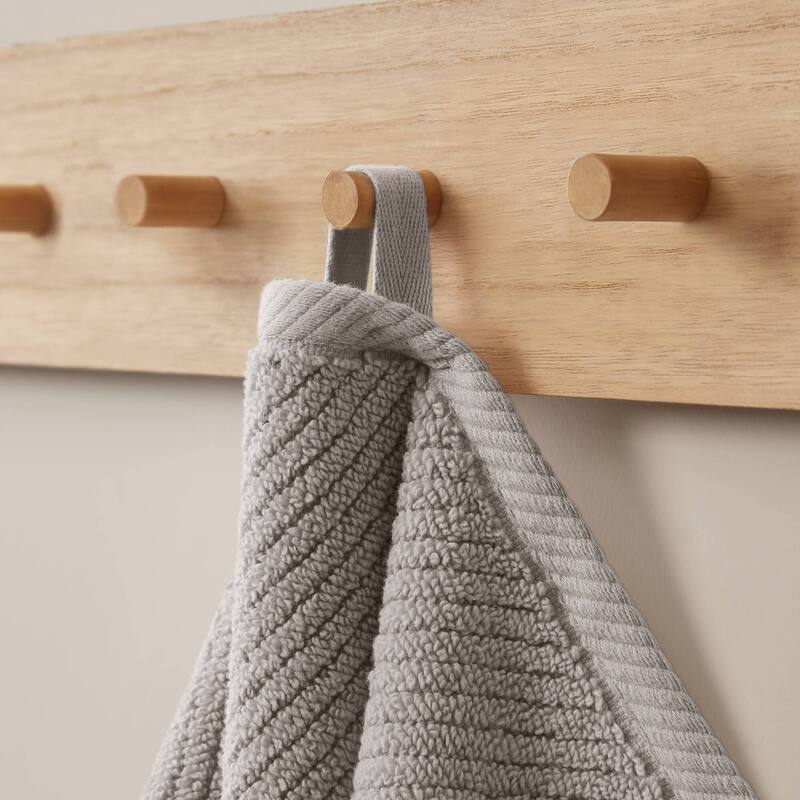 Madison Park Diagonal Ribbed Cotton Quick Dry Towel Set