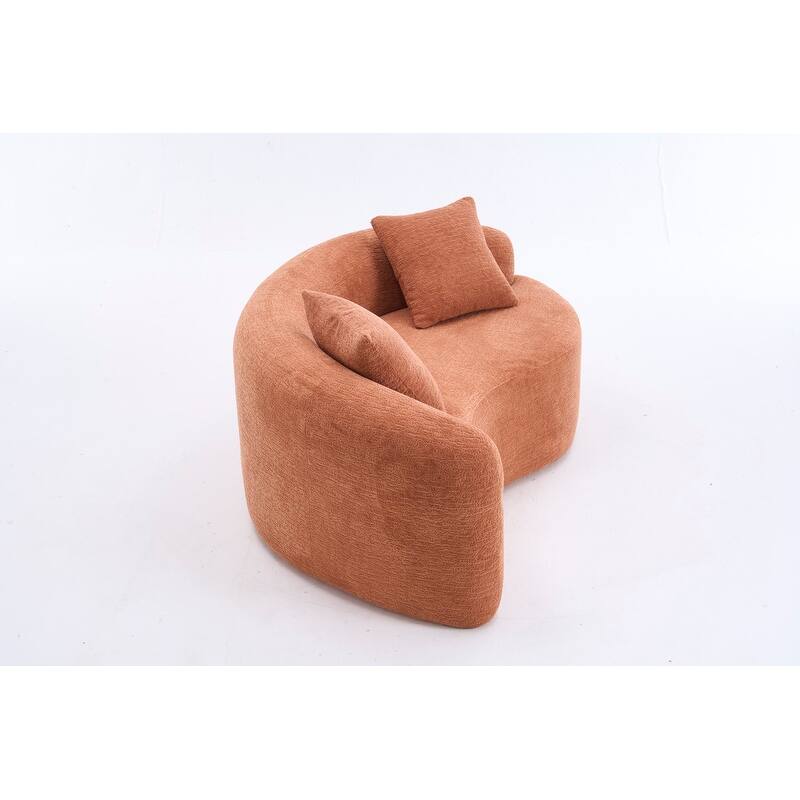 Single S-Curved Chenille Sofa Chair, No Assembly