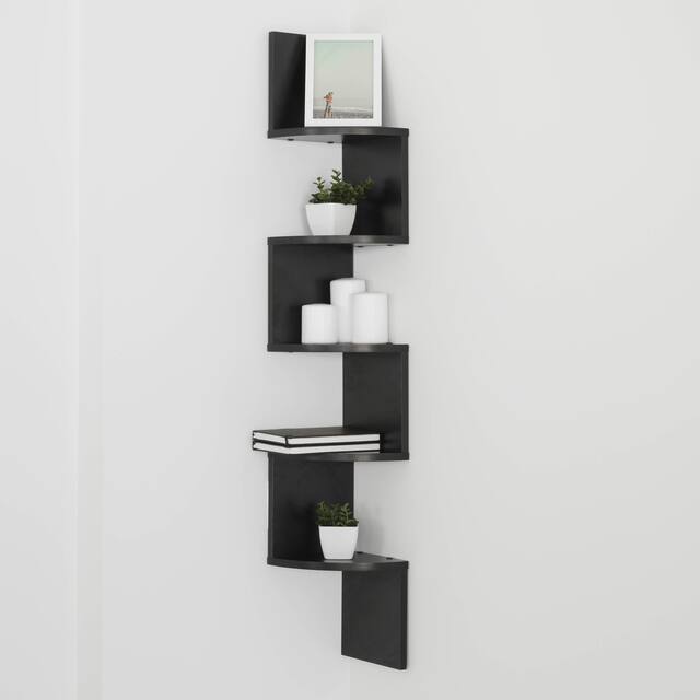 Danya B. Decorative 5-Tier Corner Floating Wall Mount Shelving Unit