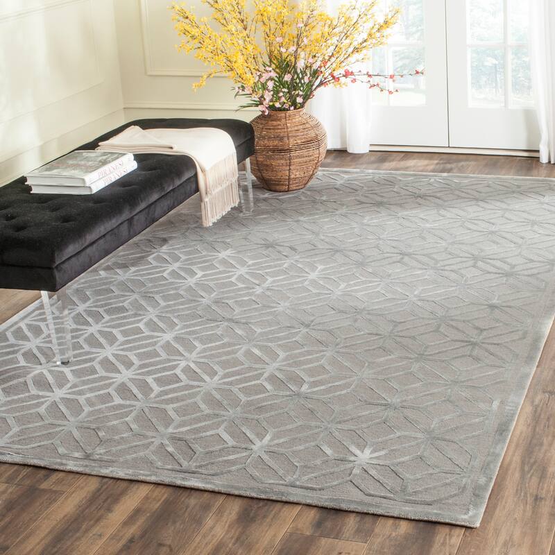 SAFAVIEH Couture Hand-knotted Tibetan Raoufa Modern Wool Rug - 6' x 9' - Slate