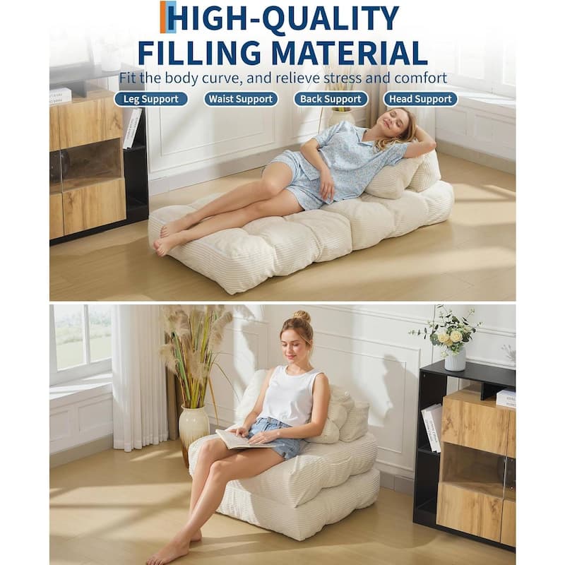 Folding Sofa Bed,Convertible Sleeper Chair with Pillow