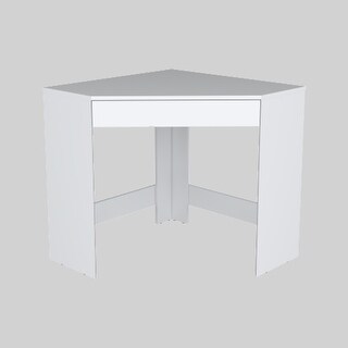 Modern Corner Desk with Generous Work Surface, Drawer, and Space-Saving Configuration for Offices