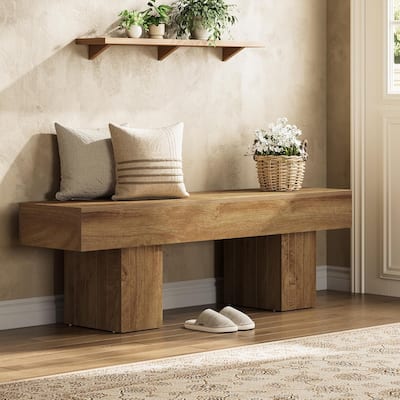 Entryway Bench, Farmhouse Wooden End of Bed Bench, Long Dining Bench