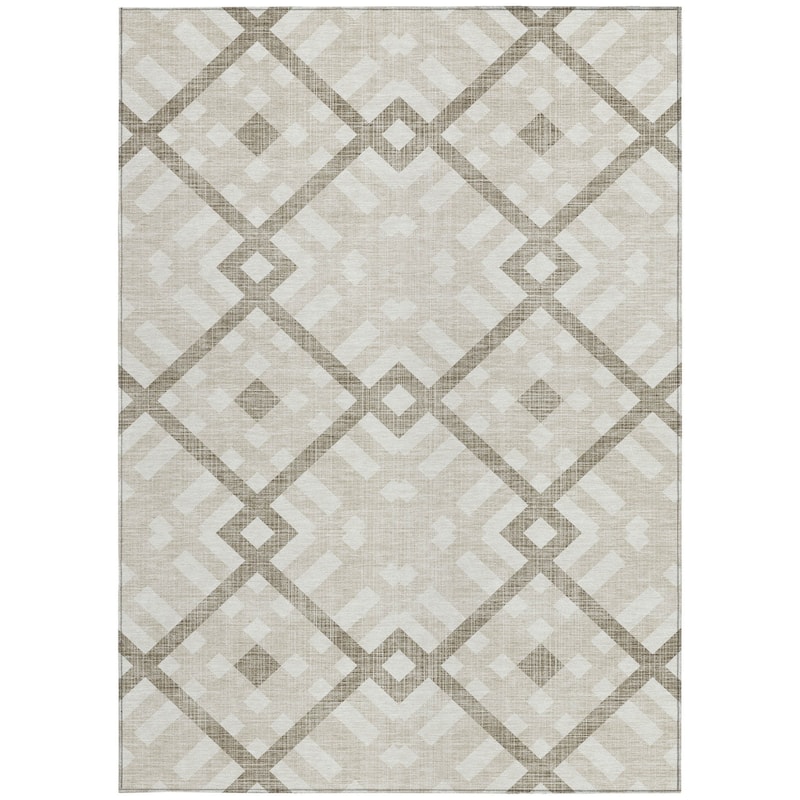 HomeRoots Geometric Transitional Rectangle Outdoor Rug
