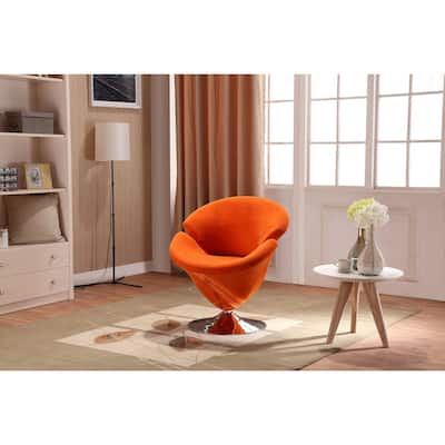 Manhattan Comfort Tulip Polished Chrome Velvet Swivel Accent Chair (Set of 2)