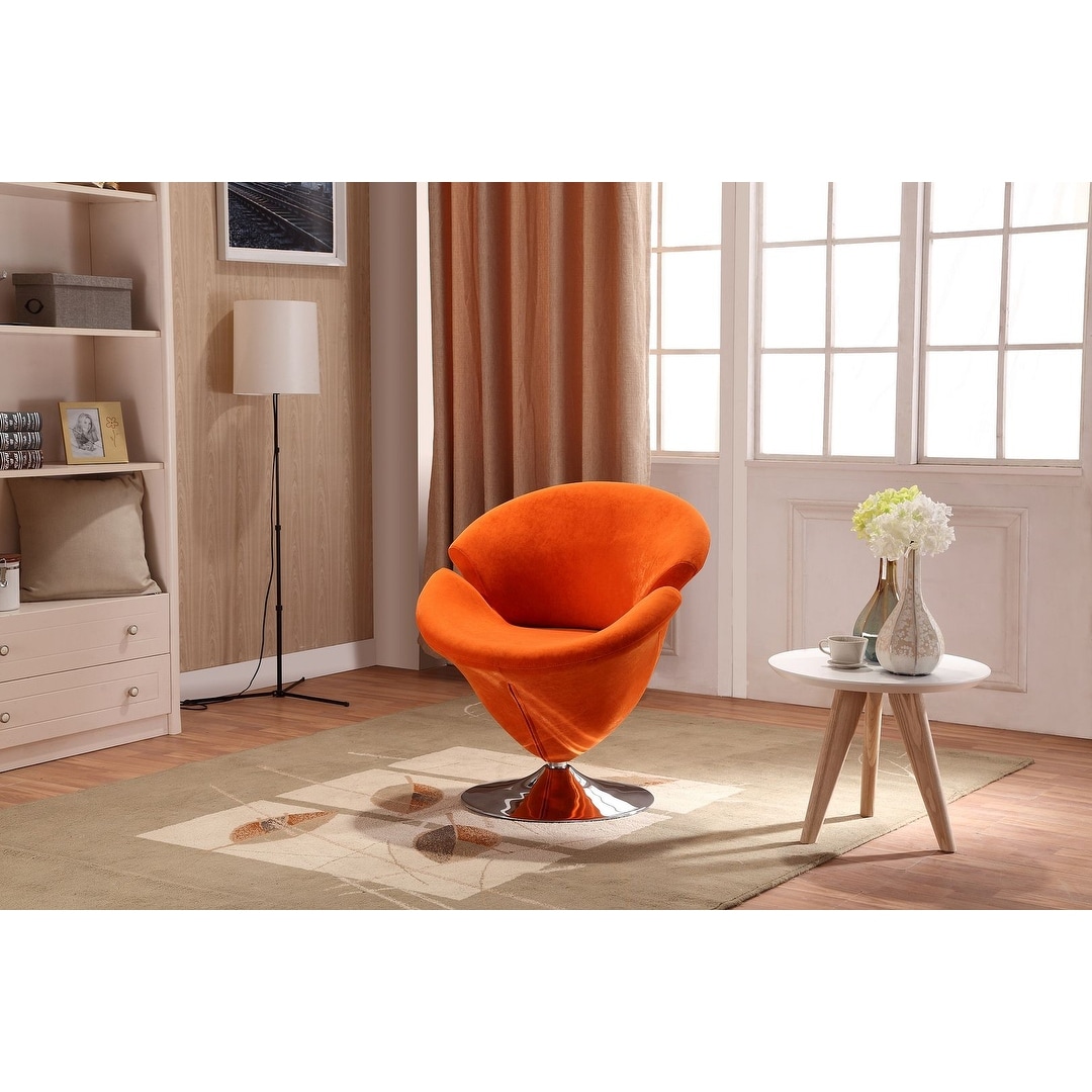 Manhattan Comfort Tulip Velvet Swivel Lounge Chair - Set of 2
