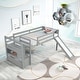 preview thumbnail 17 of 19, Twin Low Loft Bed with Stairs and Slide, White