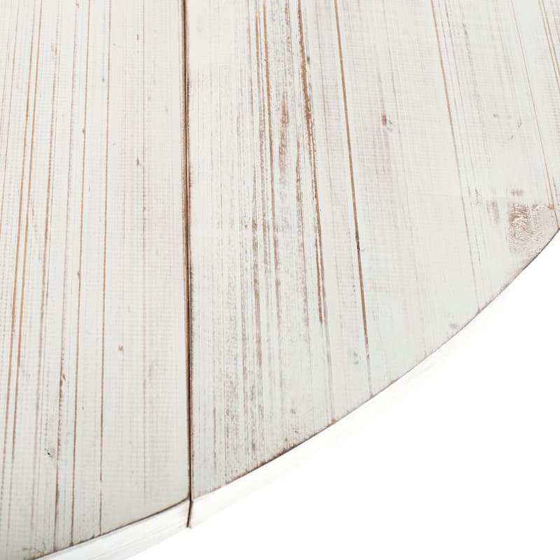 SAFAVIEH Jeane Antique White Drop Leaf Dining Table - 43" W x 43" D x 31" H - 43Wx43Dx31H