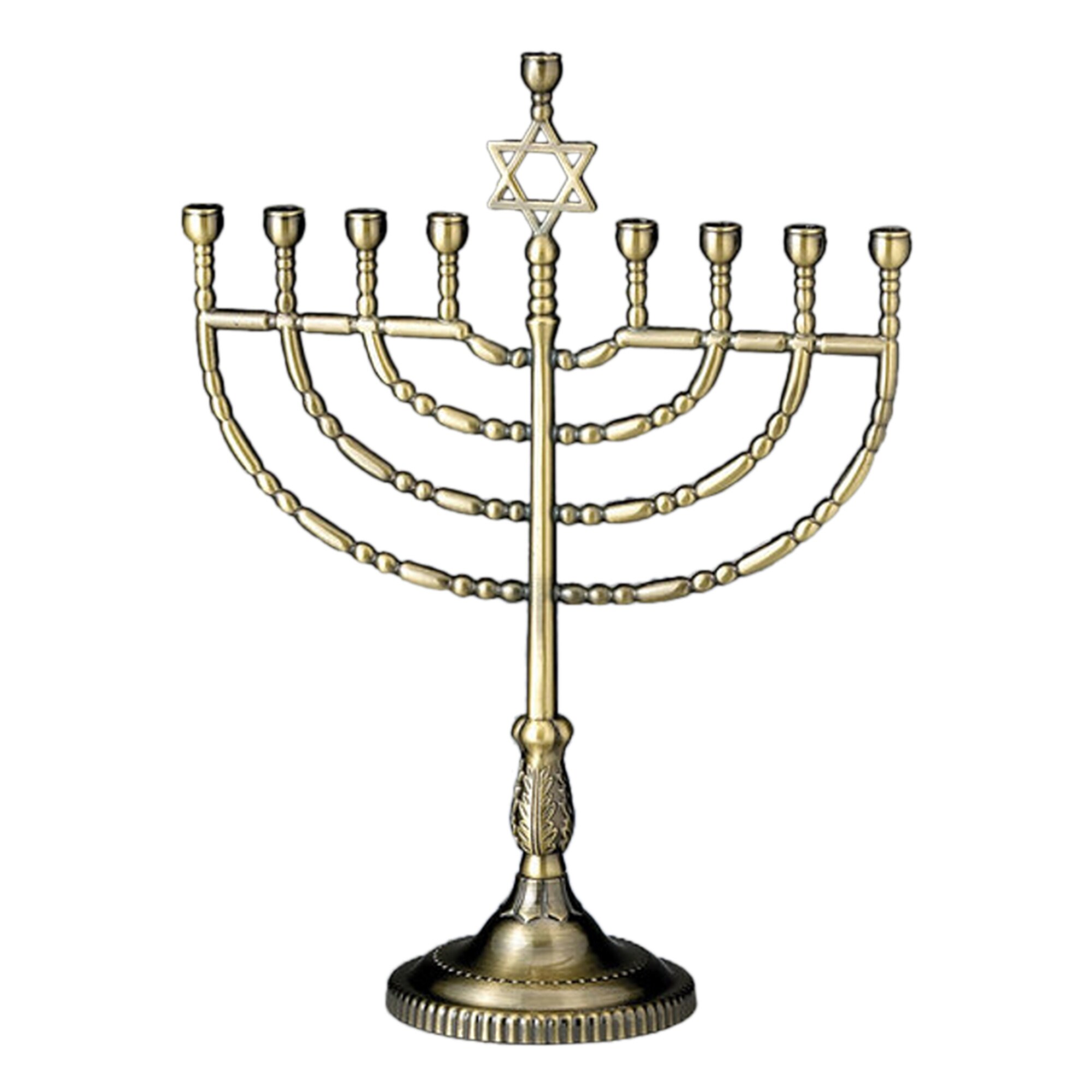 Shop Black Friday Deals On 11 5 Bronze Antique Hanukkah Menorah With Star Overstock 17887001
